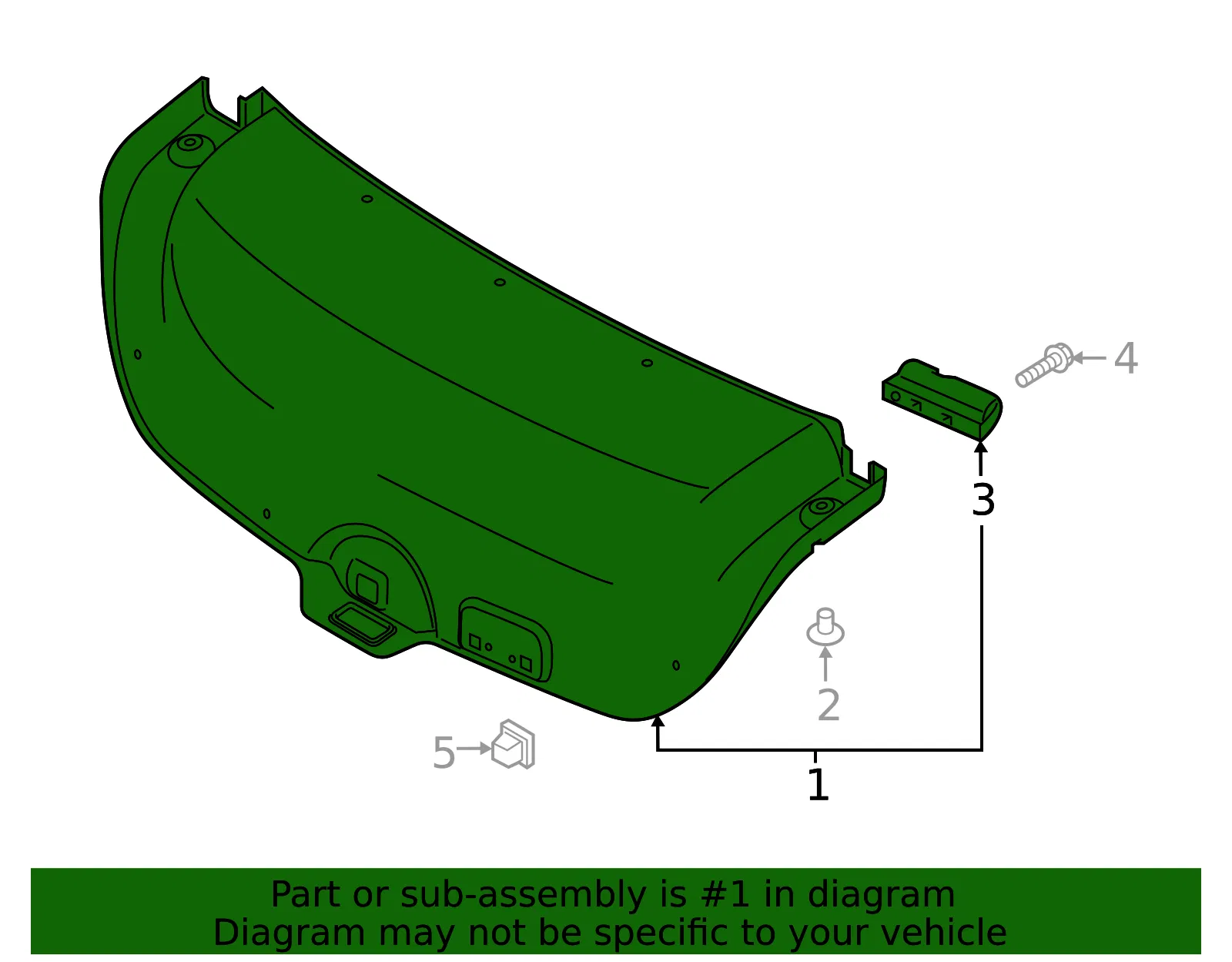 Trunk Lid Trim - Kia (81050-M7000) - view 2