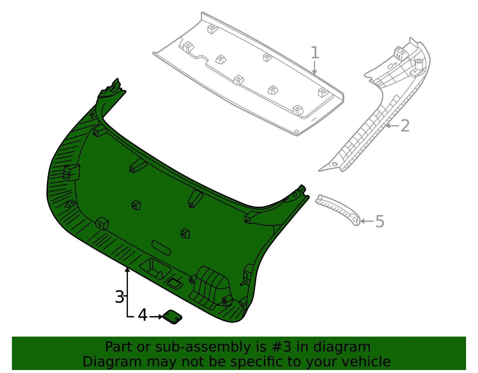 Lower Gate Trim - Kia (81710-CV000) - view 2