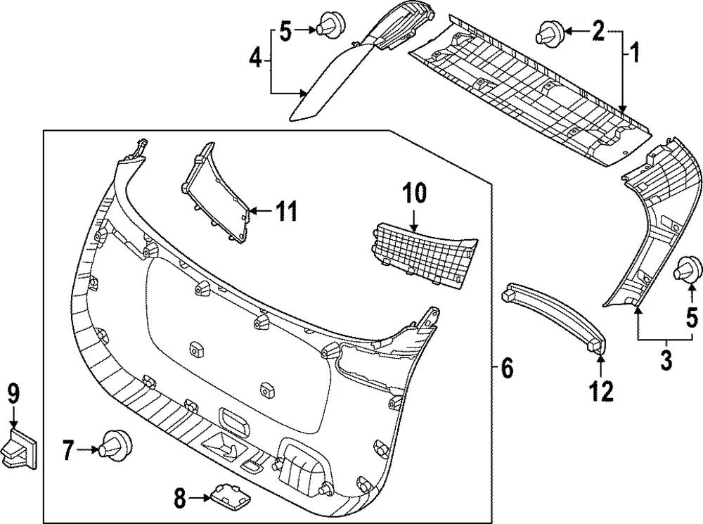 Lower Gate Trim Blank Cover - Kia (81716-P1000WK)