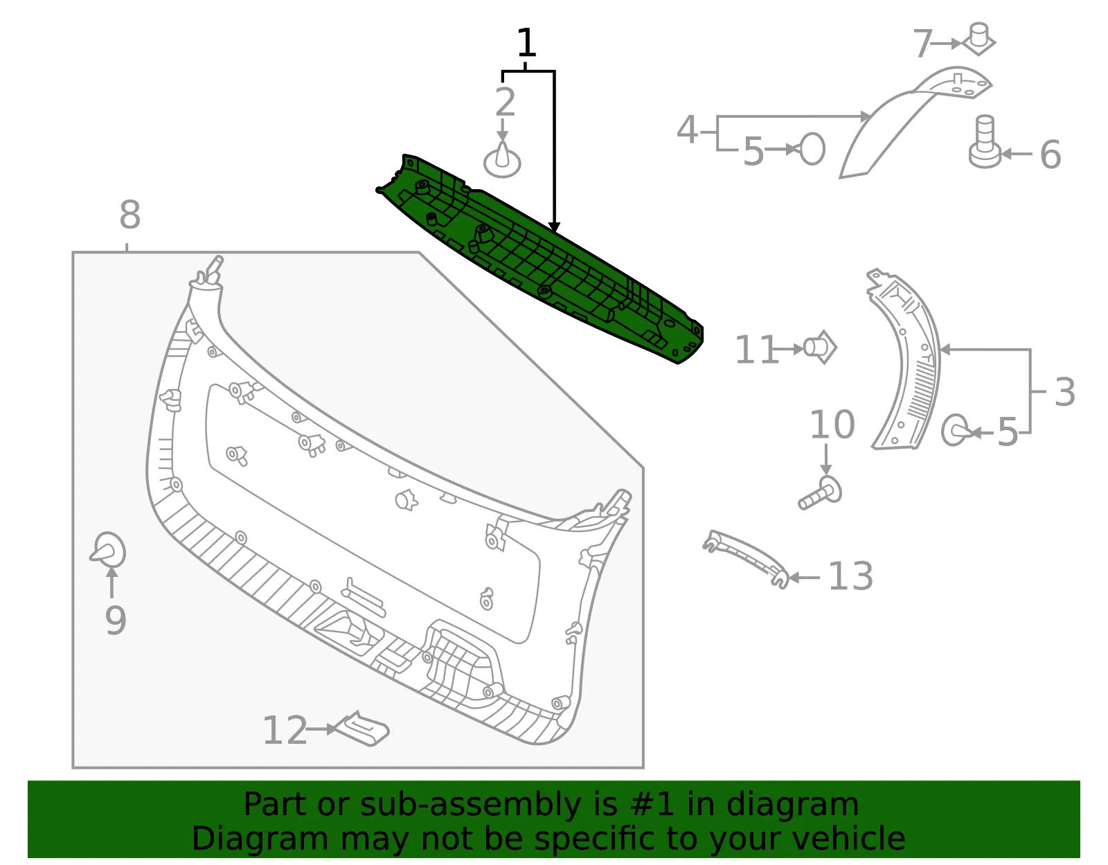Upper Trim - Kia (81720-P2000) - view 2