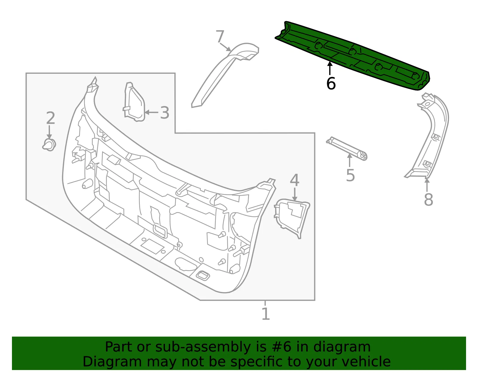 Upper Trim Panel - Kia (81720-Q5500WK) - view 2