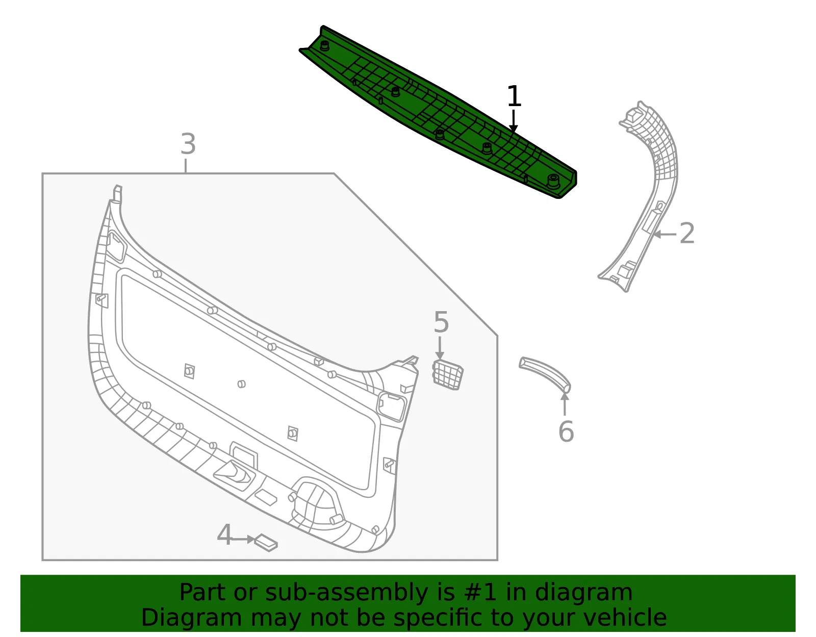 Upper Trim - Kia (81720-R0000OFB) - view 2