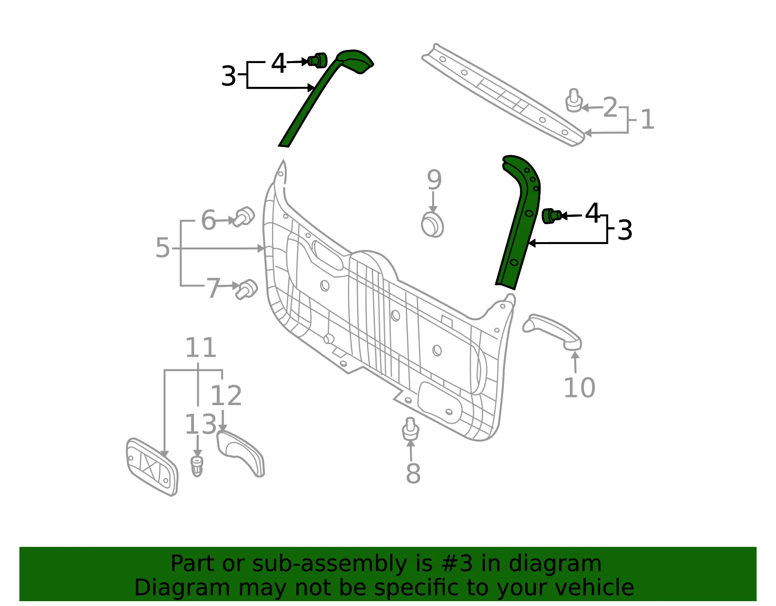 Side Trim - Driver's Side (LH) - Kia (81730-4D010CS) - view 2