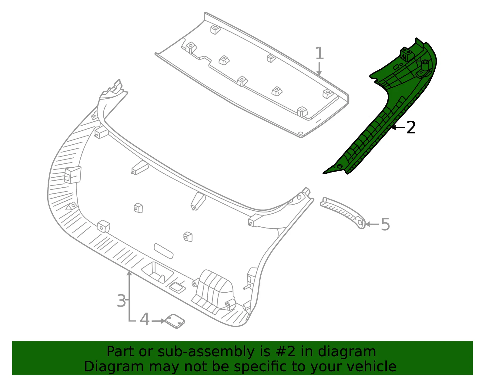 Side Gate Trim - Kia (81730-CV000) - view 2