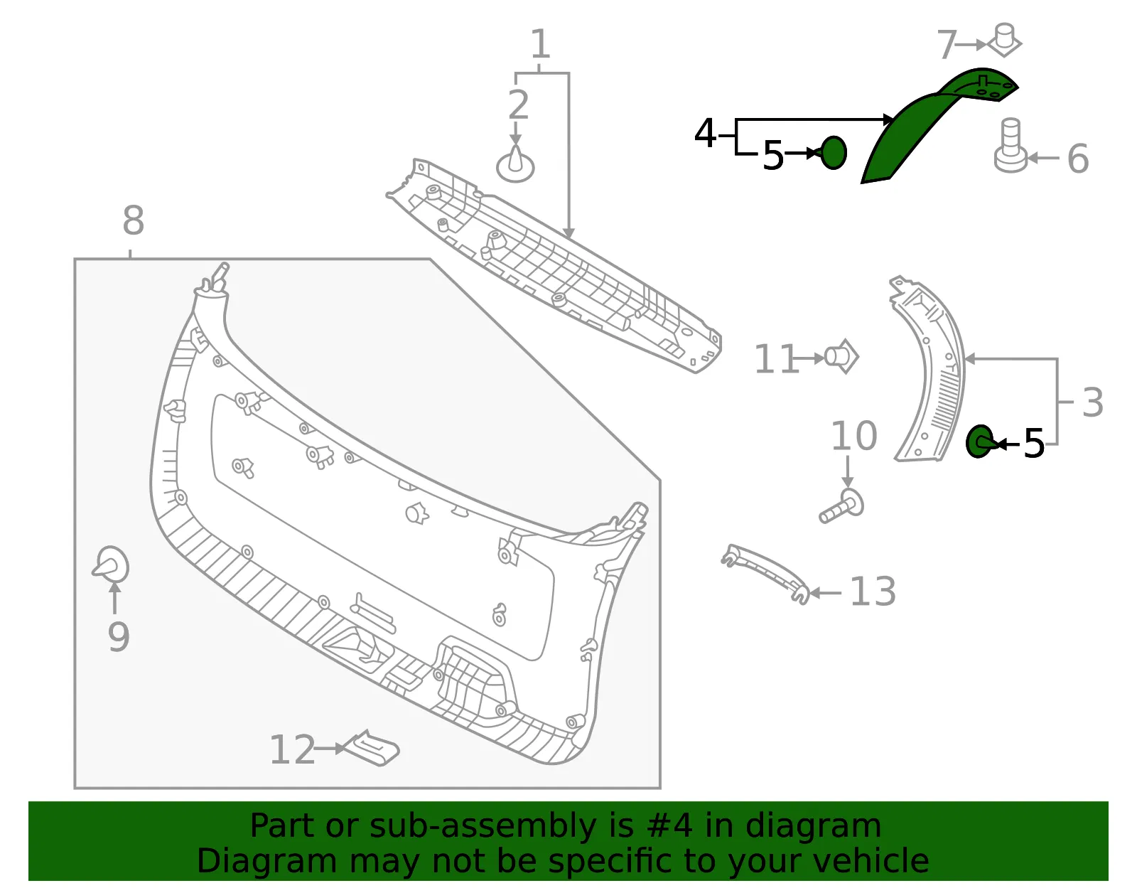 Side Trim - Kia (81730-P2500) - view 2
