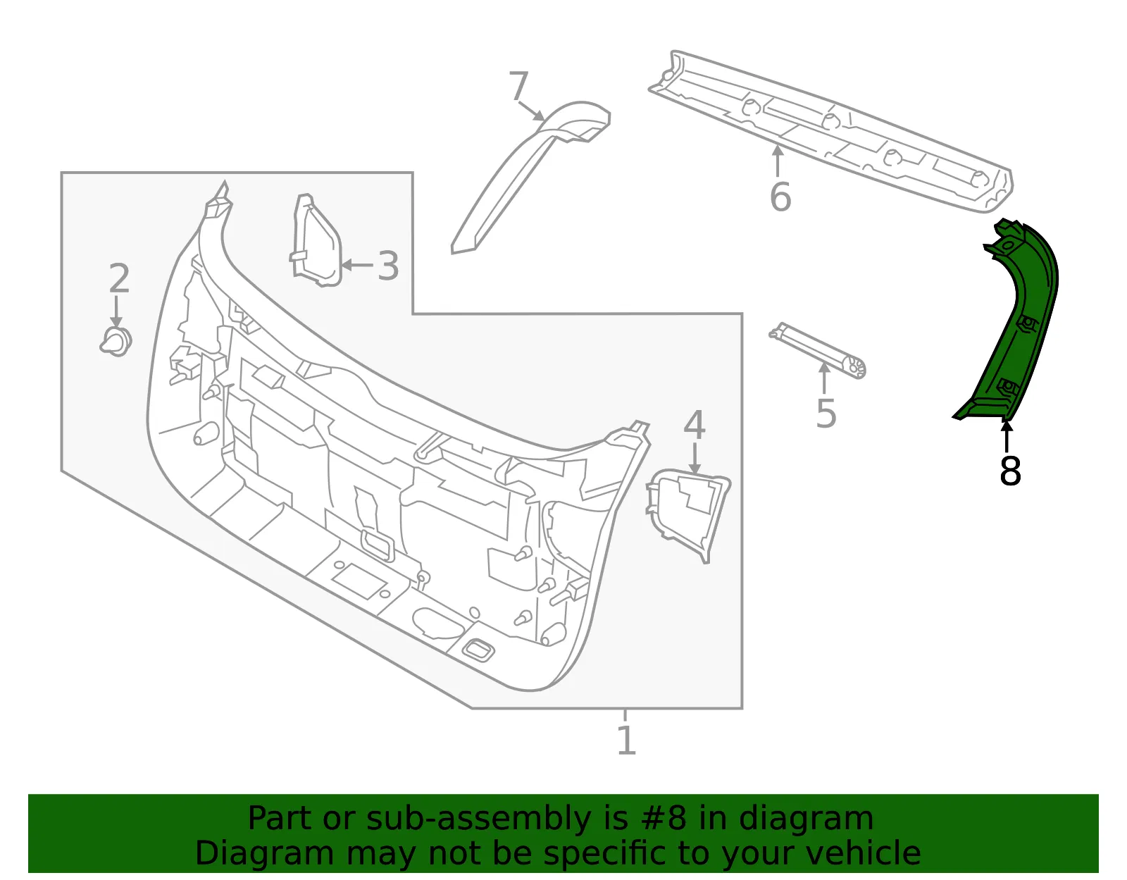 Side Trim Panel - Kia (81730-Q5000) - view 2