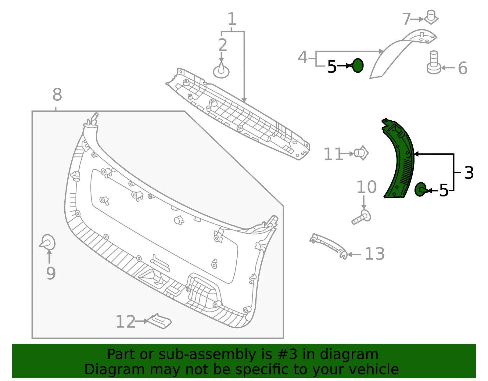 Side Trim - Kia (81740-P2000) - view 2
