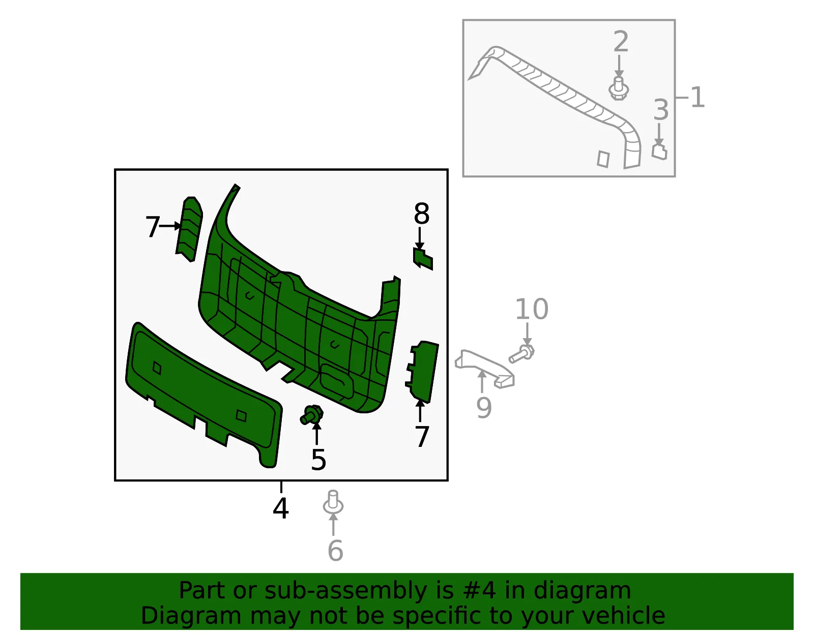Lower Gate Trim - Kia (81750-2J000J7) - view 2