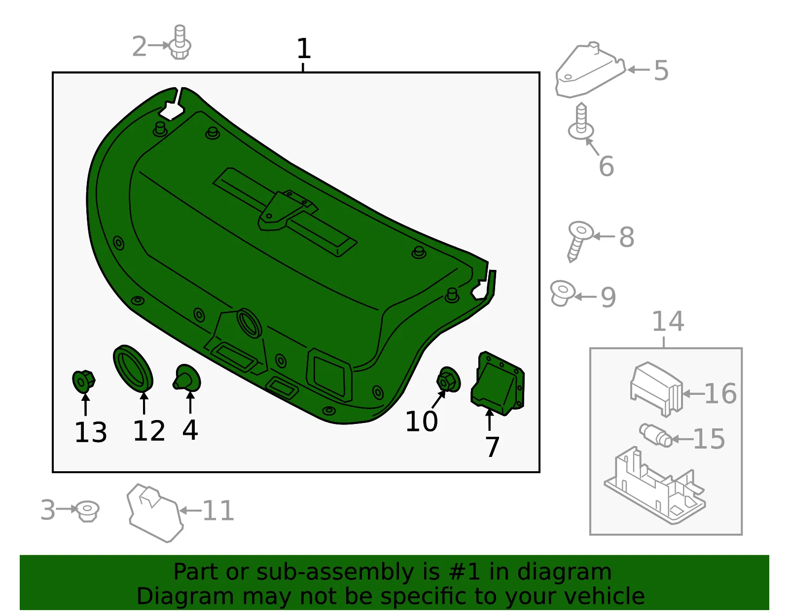 Trunk Lid Trim - Kia (81750-3T010) - view 2