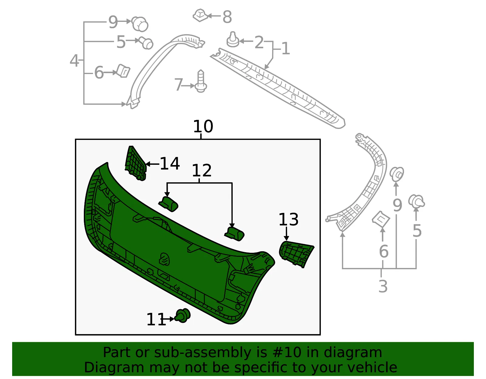 Lower Gate Trim - Kia (81750-B0000WK) - view 2