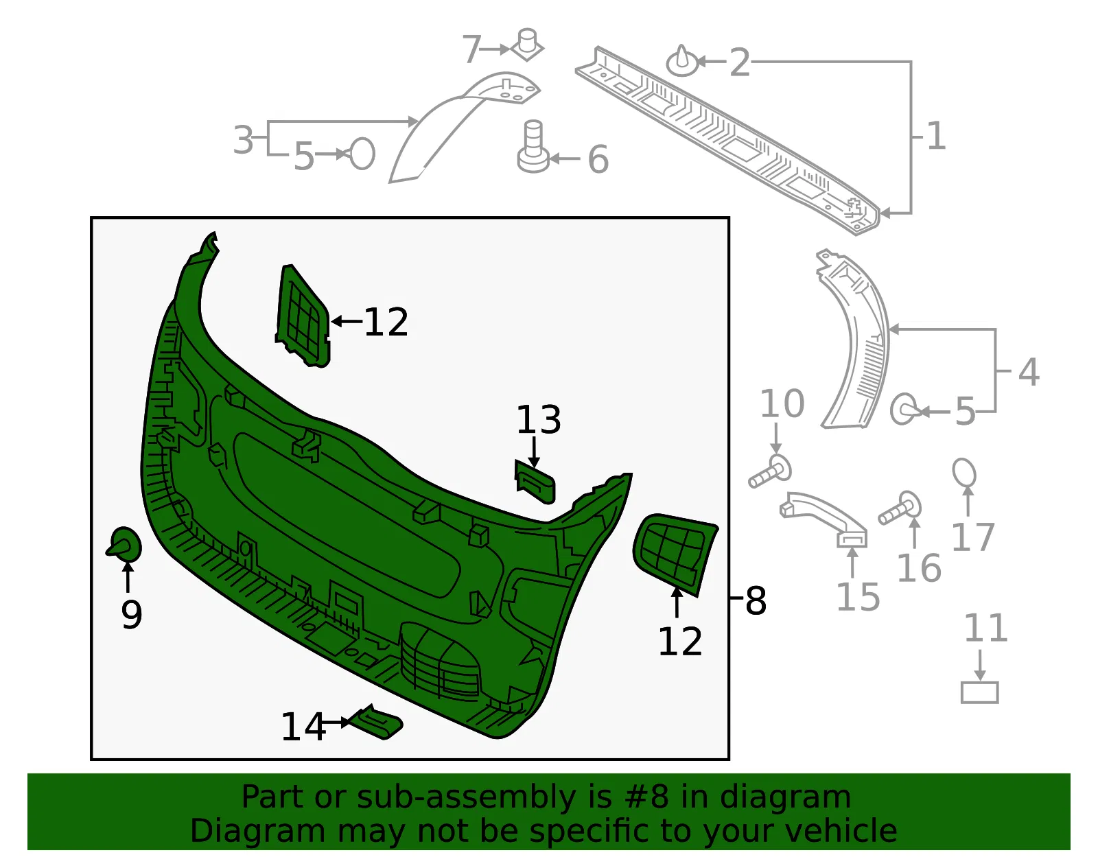 Lower Trim Panel - Kia (81750-C6000BGG) - view 2