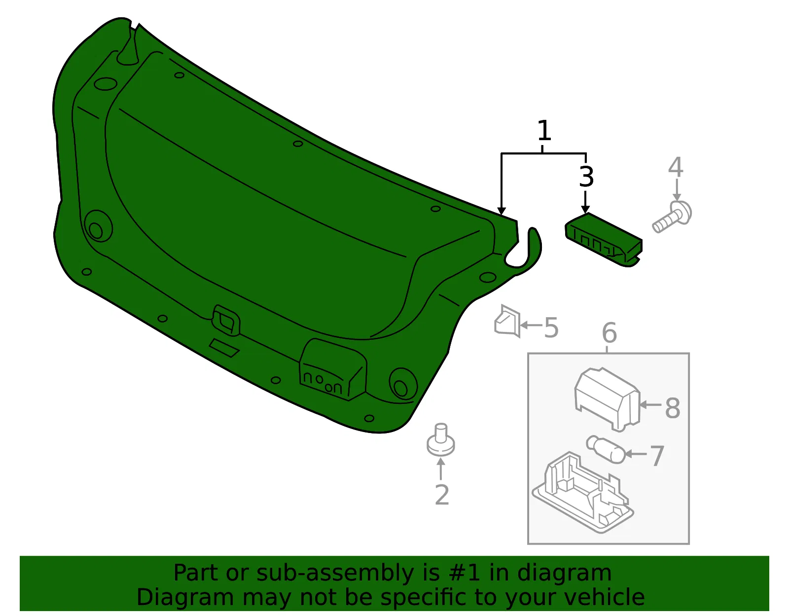 Trunk Lid Trim - Kia (81750-D5000WK) - view 2