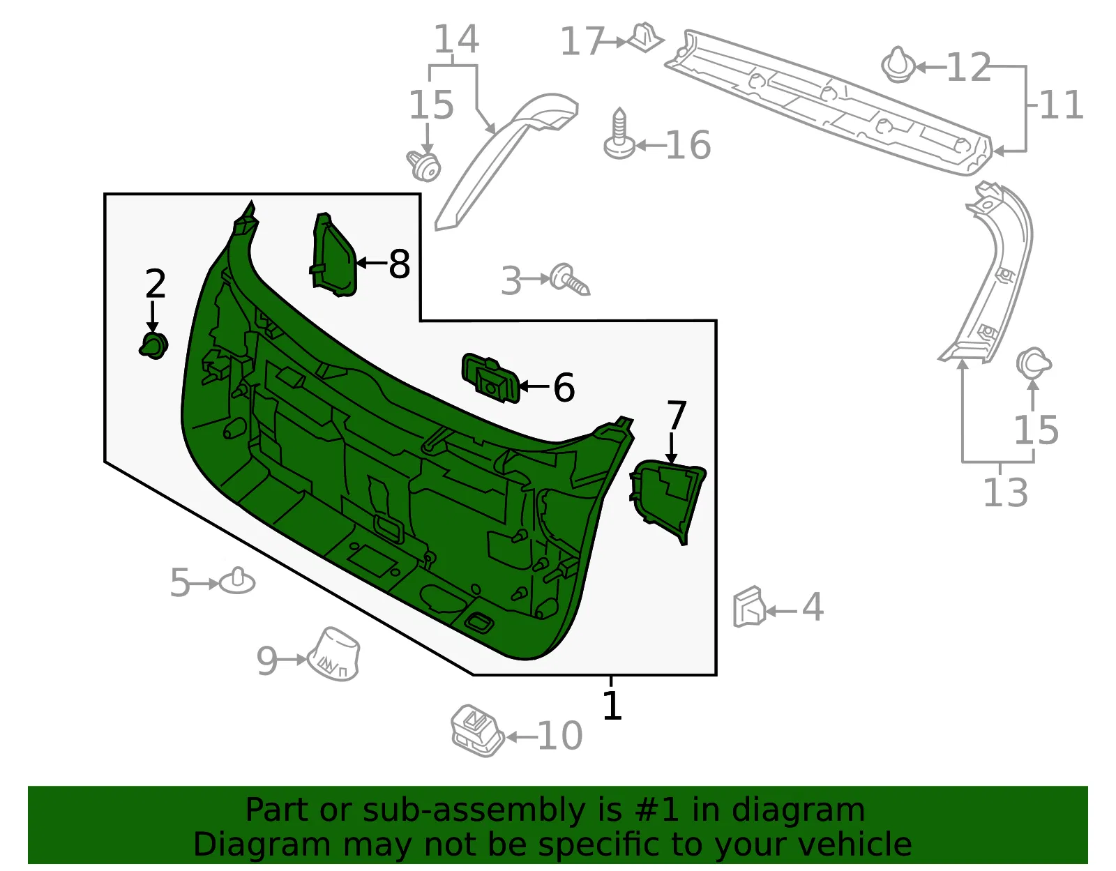 Lower Trim Panel - Kia (81750-D9000BGJ) - view 2