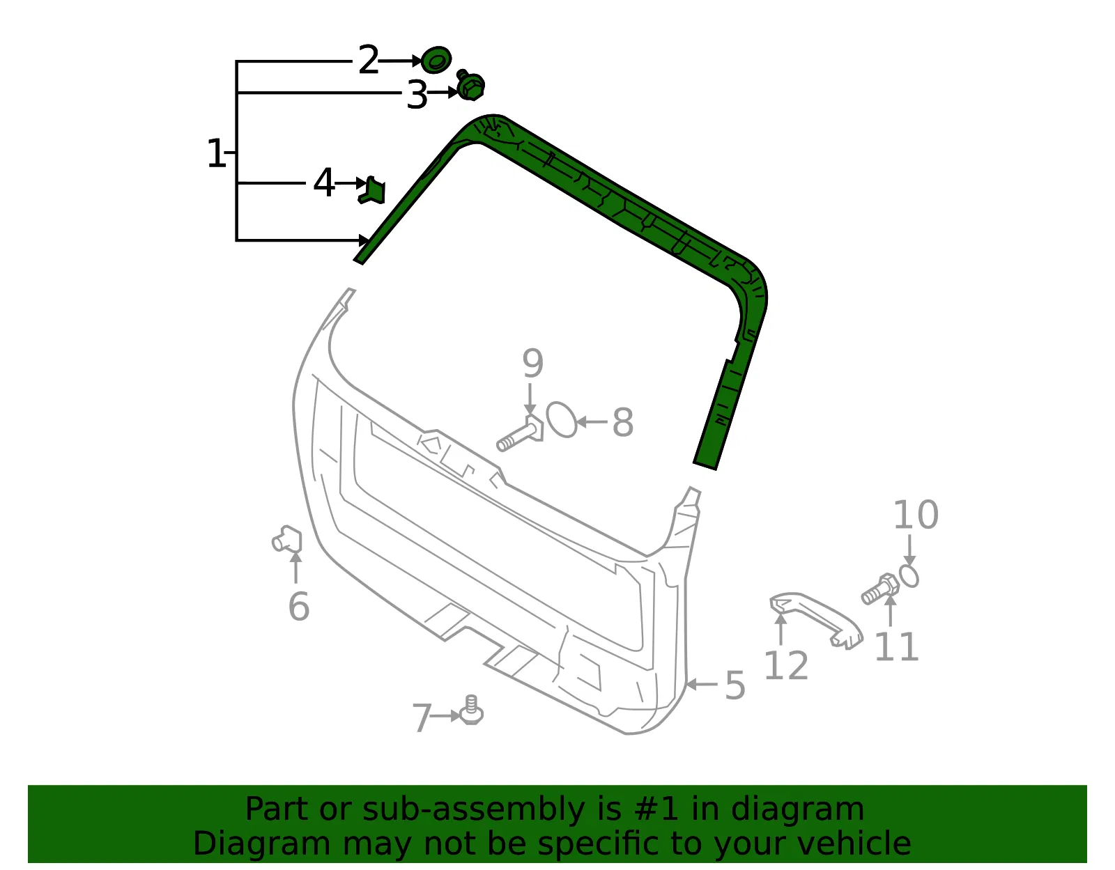 Upper Trim - Kia (81760-1F000EZ) - view 2
