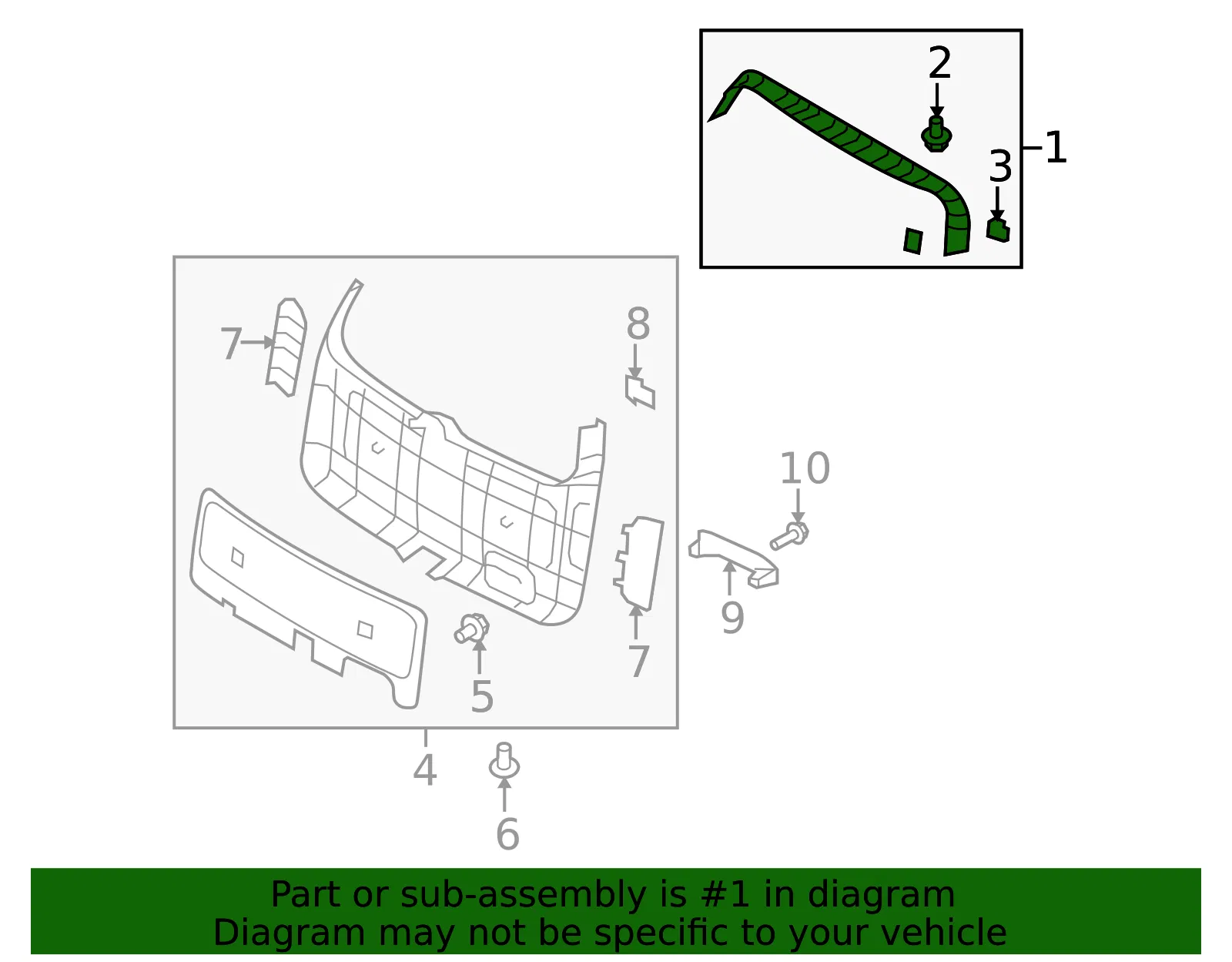 Upper Gate Trim - Kia (81760-2J000WK) - view 2