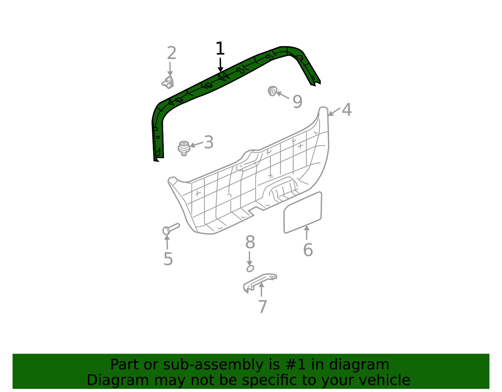 Upper Trim Panel - Kia (81760-3E000WK) - view 2