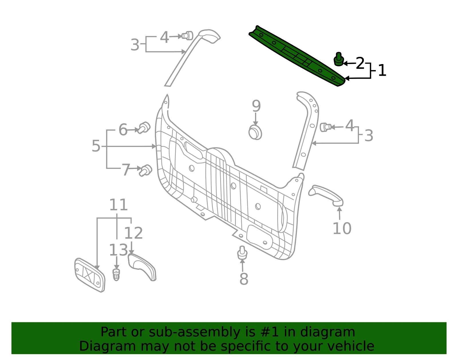 Upper Trim - Kia (81760-4D000CS) - view 2