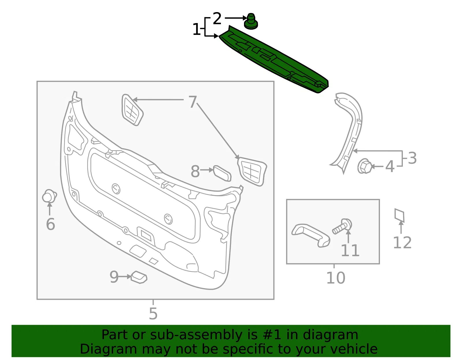 Upper Trim - Kia (81760-A9000DAA) - view 2