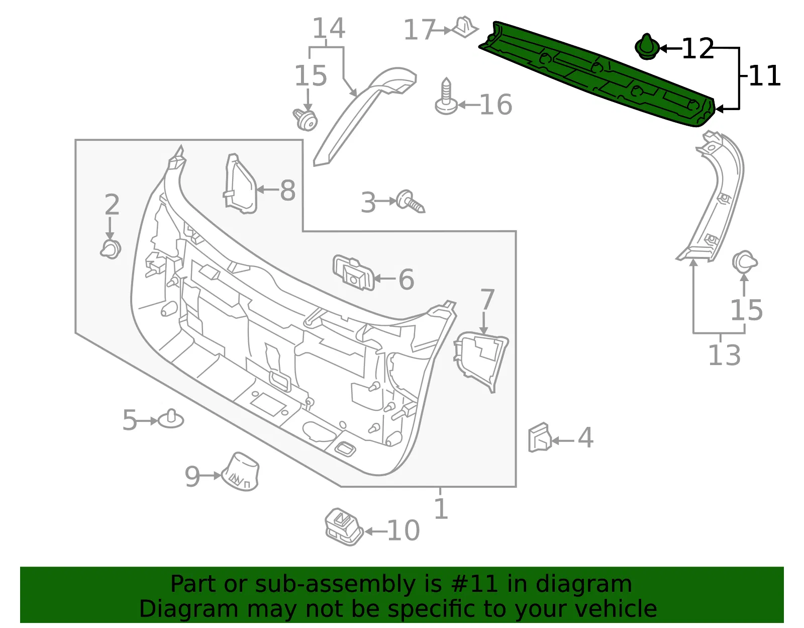 Upper Trim Panel - Kia (81760-D9000BGJ) - view 2