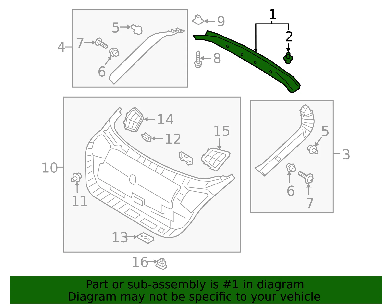 Upper Trim - Kia (81760-J5000WK) - view 2