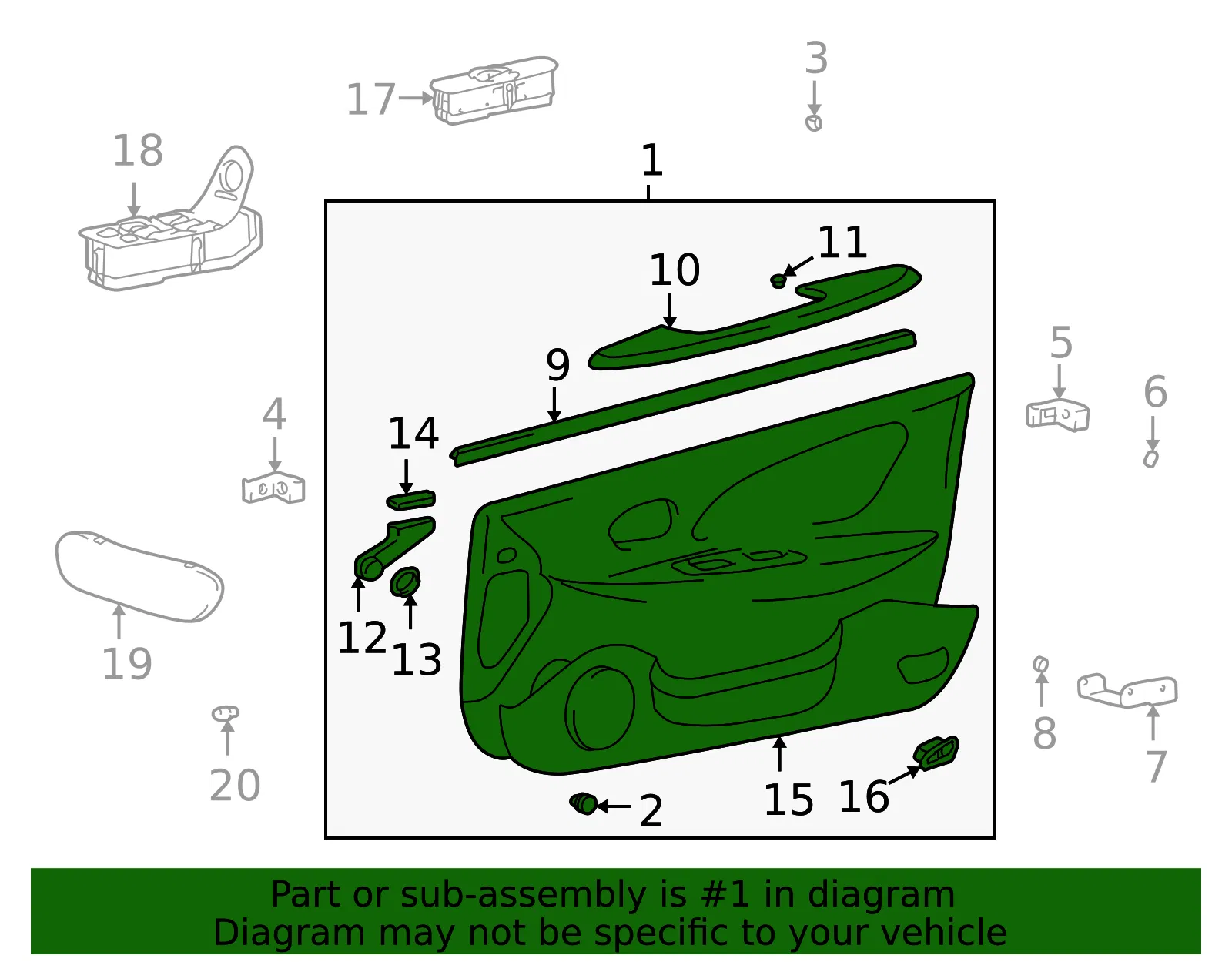 Trim Panel Assembly - Driver's Side (LH) - Kia (82301-3C191JB) - view 2