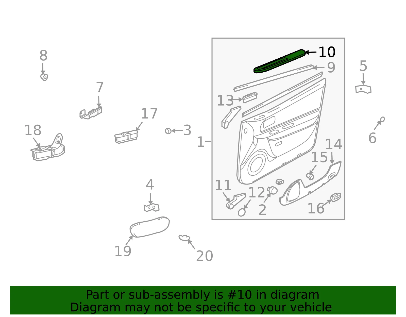 Armrest Cover - Driver's Side (LH) - Kia (82350-3C600JD) - view 2