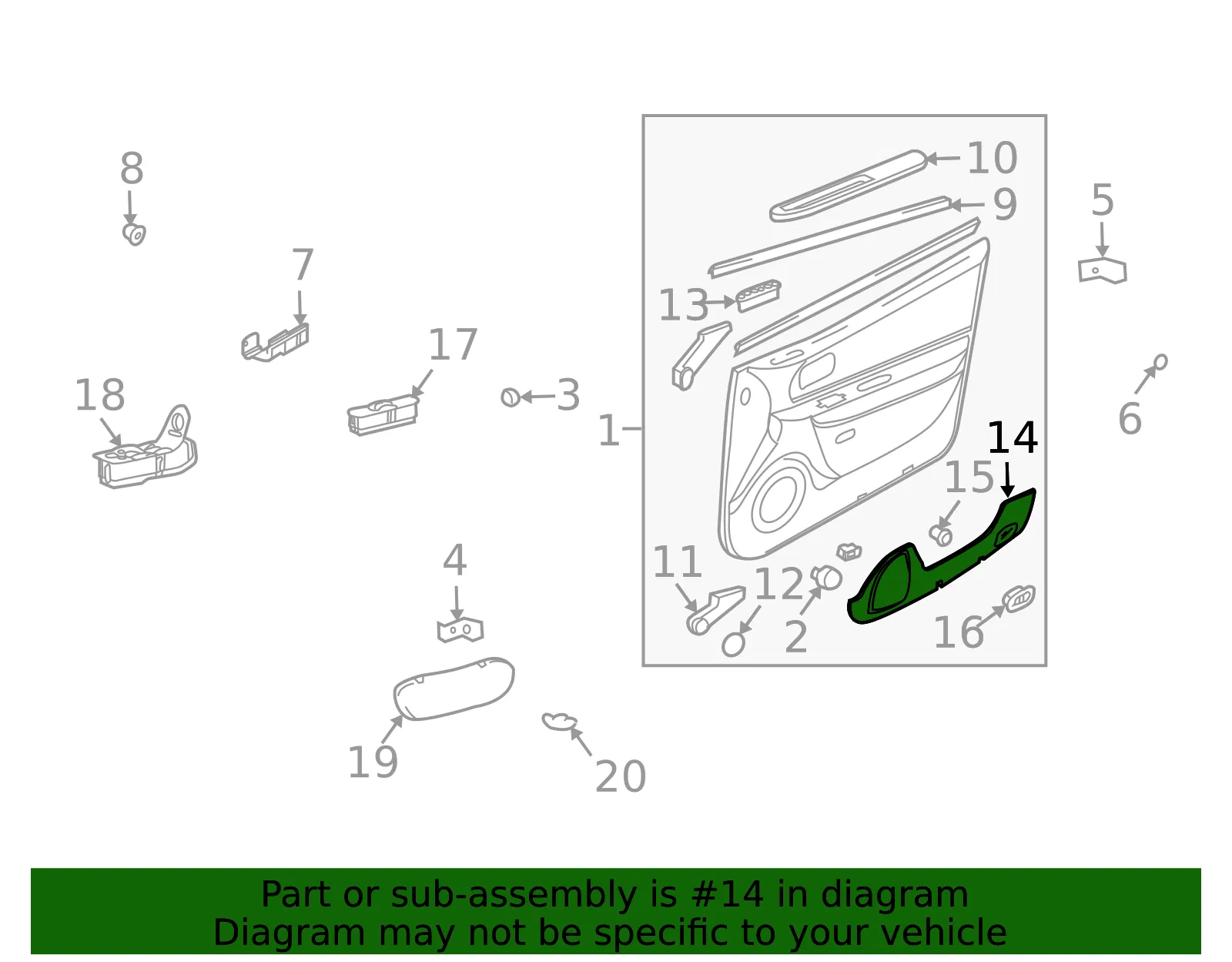 Map Pocket - Driver's Side (LH) - Kia (82370-3C620BT) - view 2