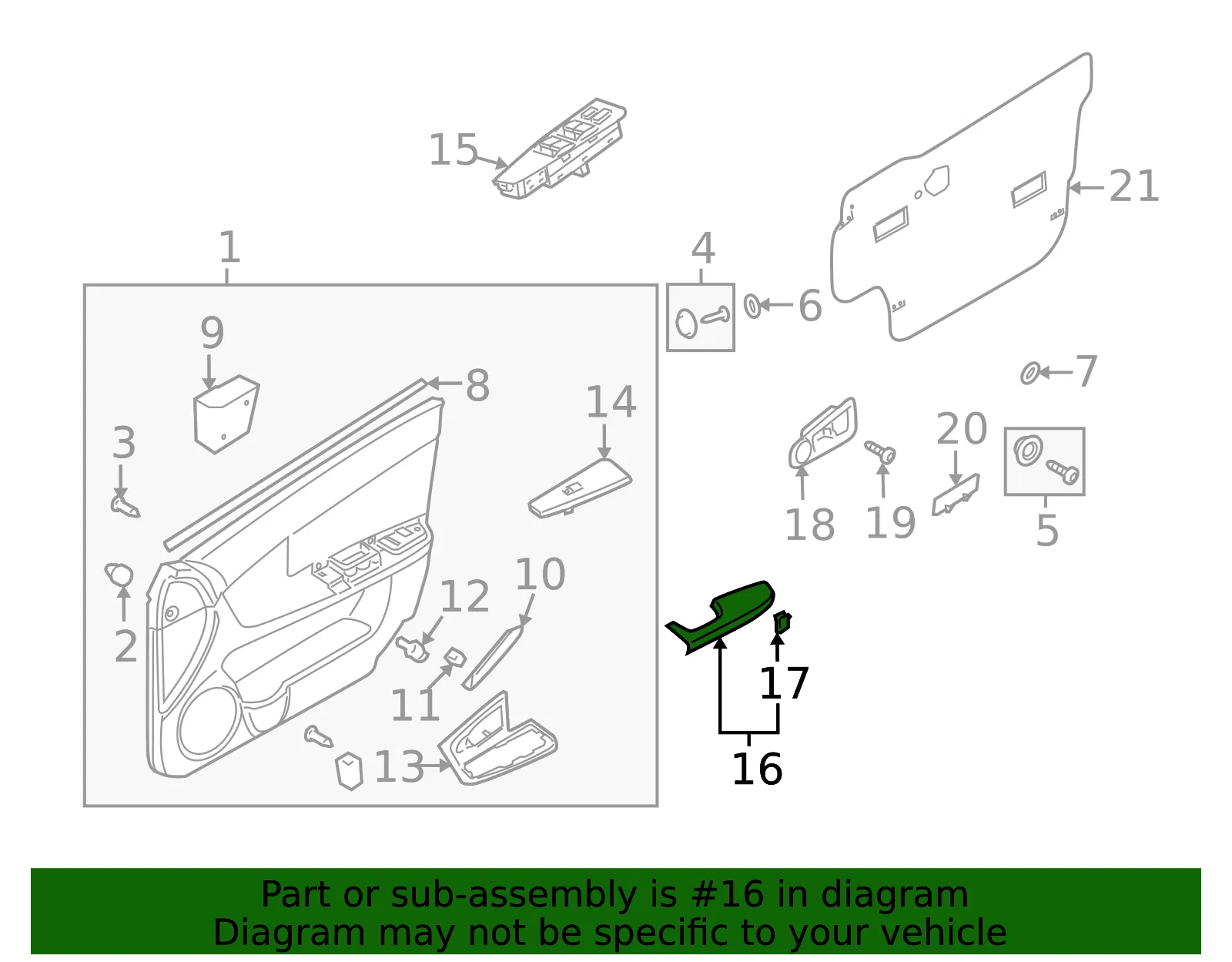 Armrest Cover - Driver's Side (LH) - Kia (82710-2F000GW) - view 2