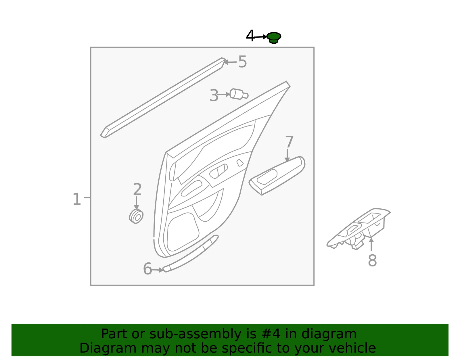 Trim Panel Assembly Cap - Kia (82734-3A000J7) - view 2