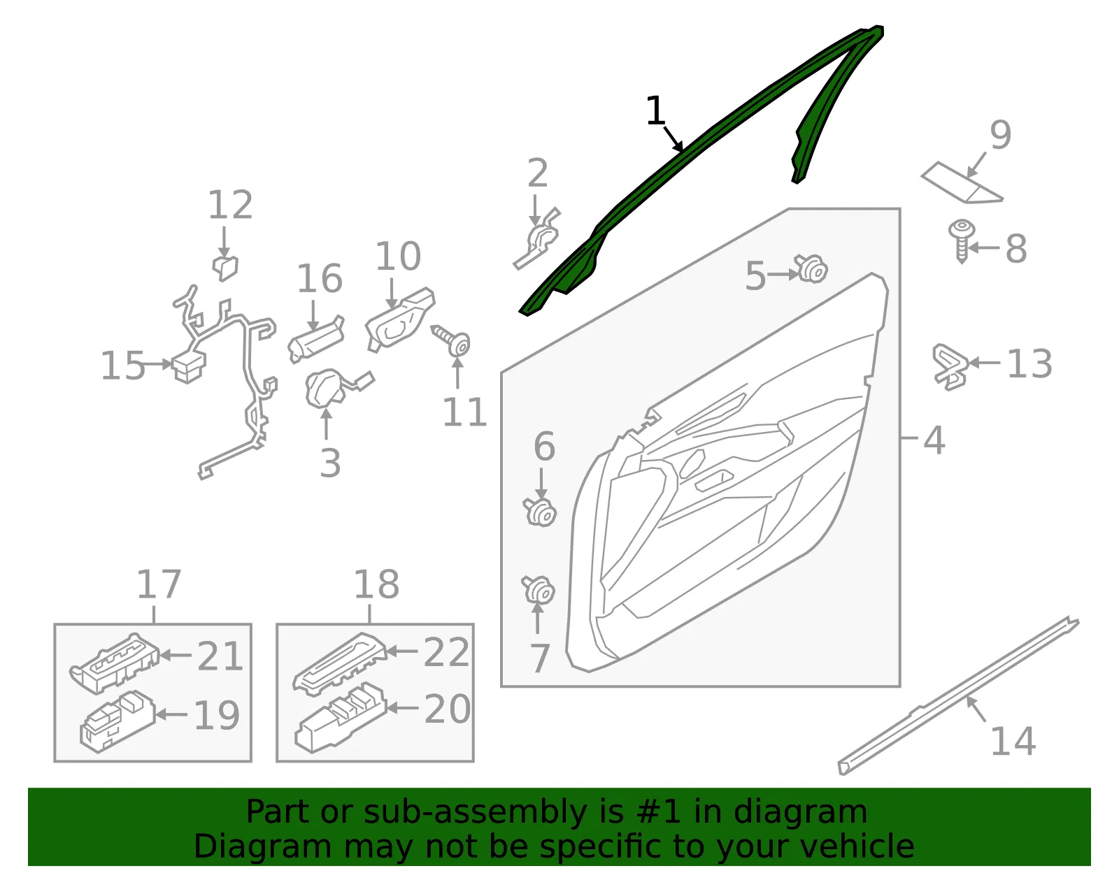 Upper Trim - Kia (82960-J6010) - view 2