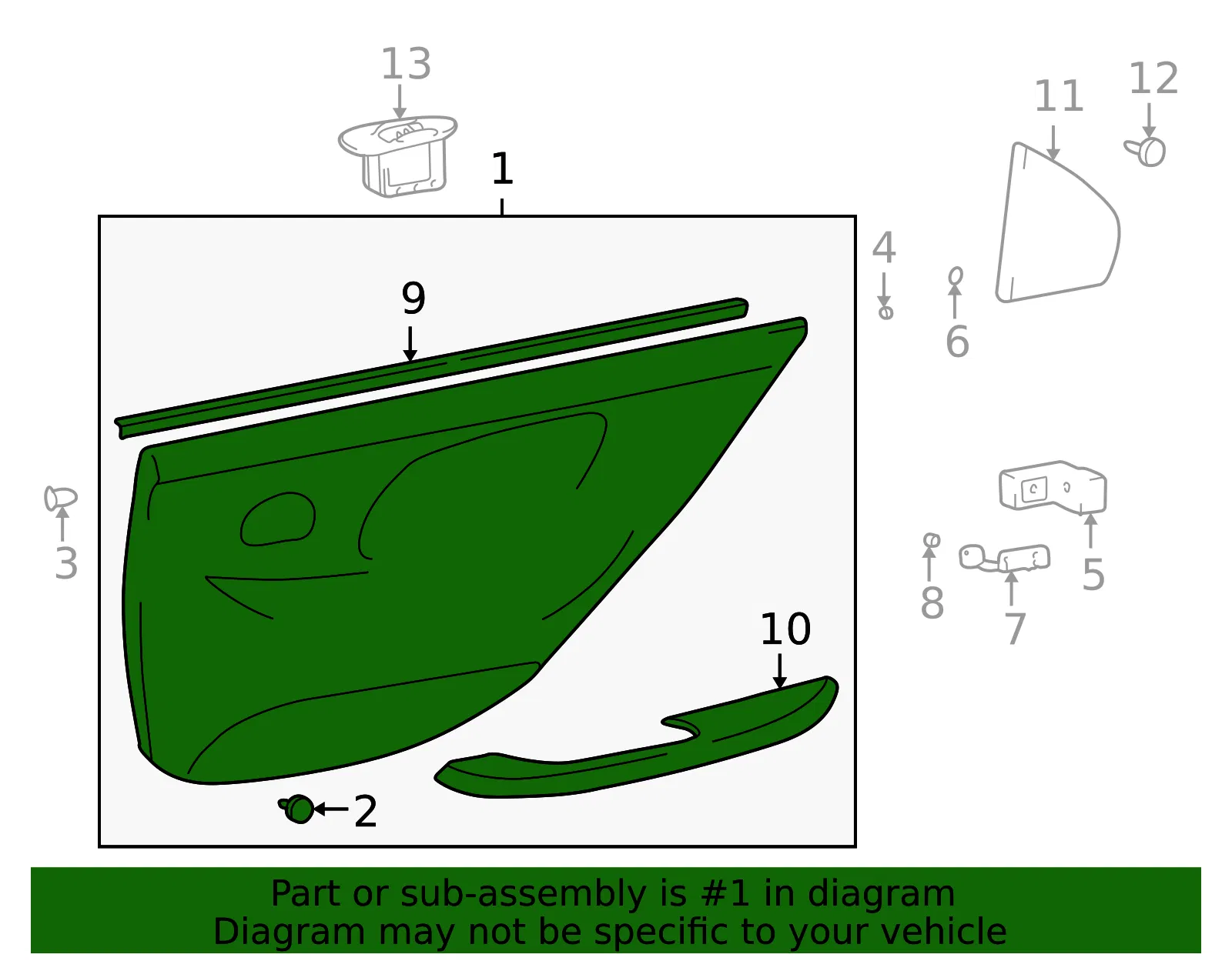 Trim Panel Assembly - Driver's Side (LH) - Kia (83301-3C021JA) - view 2