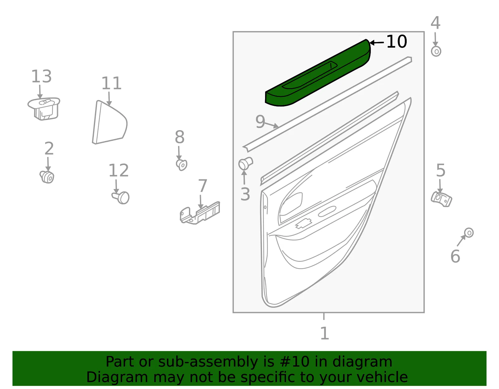 Armrest Cover - Passenger Side (RH) - Kia (83360-3C601TD) - view 2