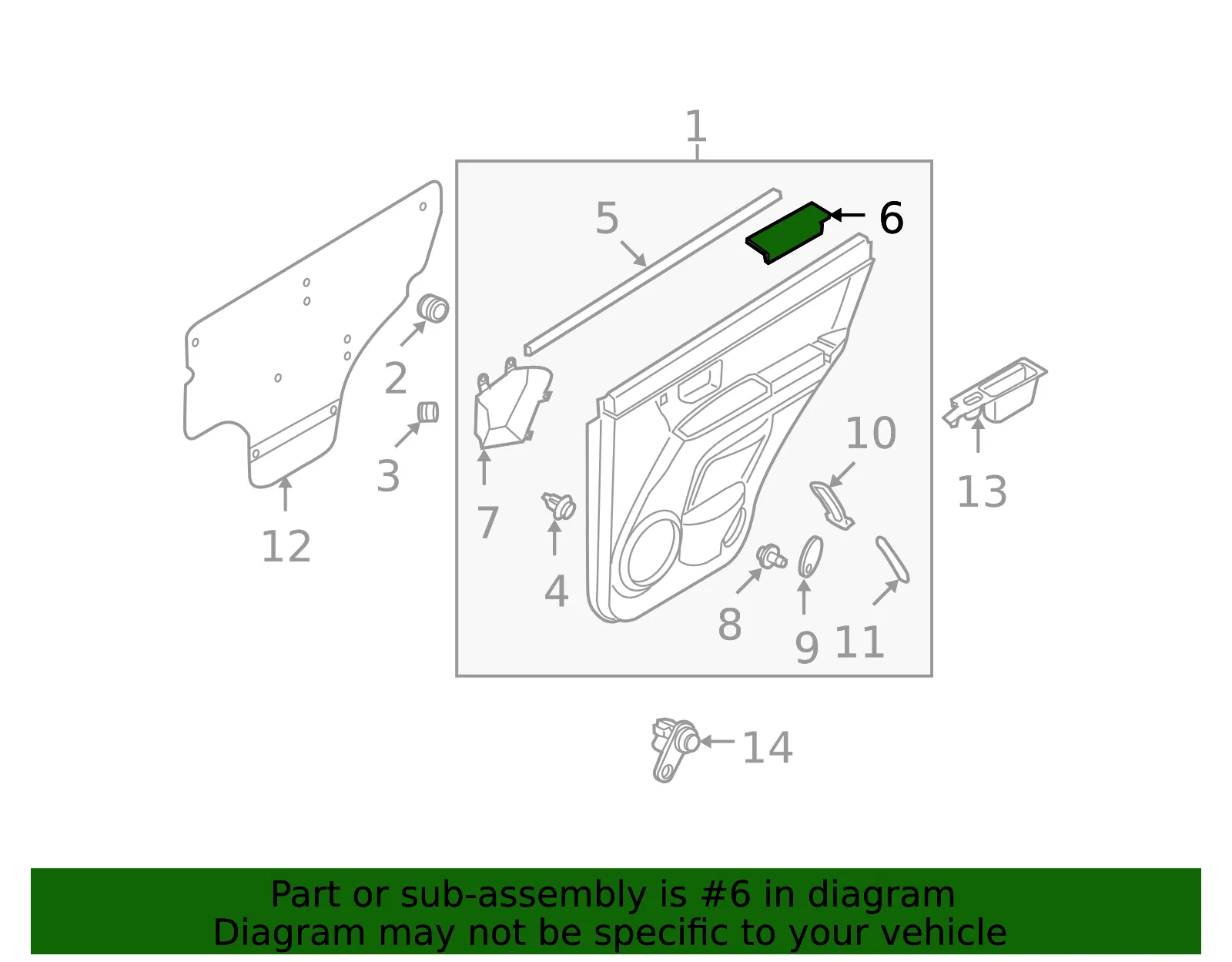 Armrest Cover - Passenger Side (RH) - Kia (83720-3E000GW) - view 2