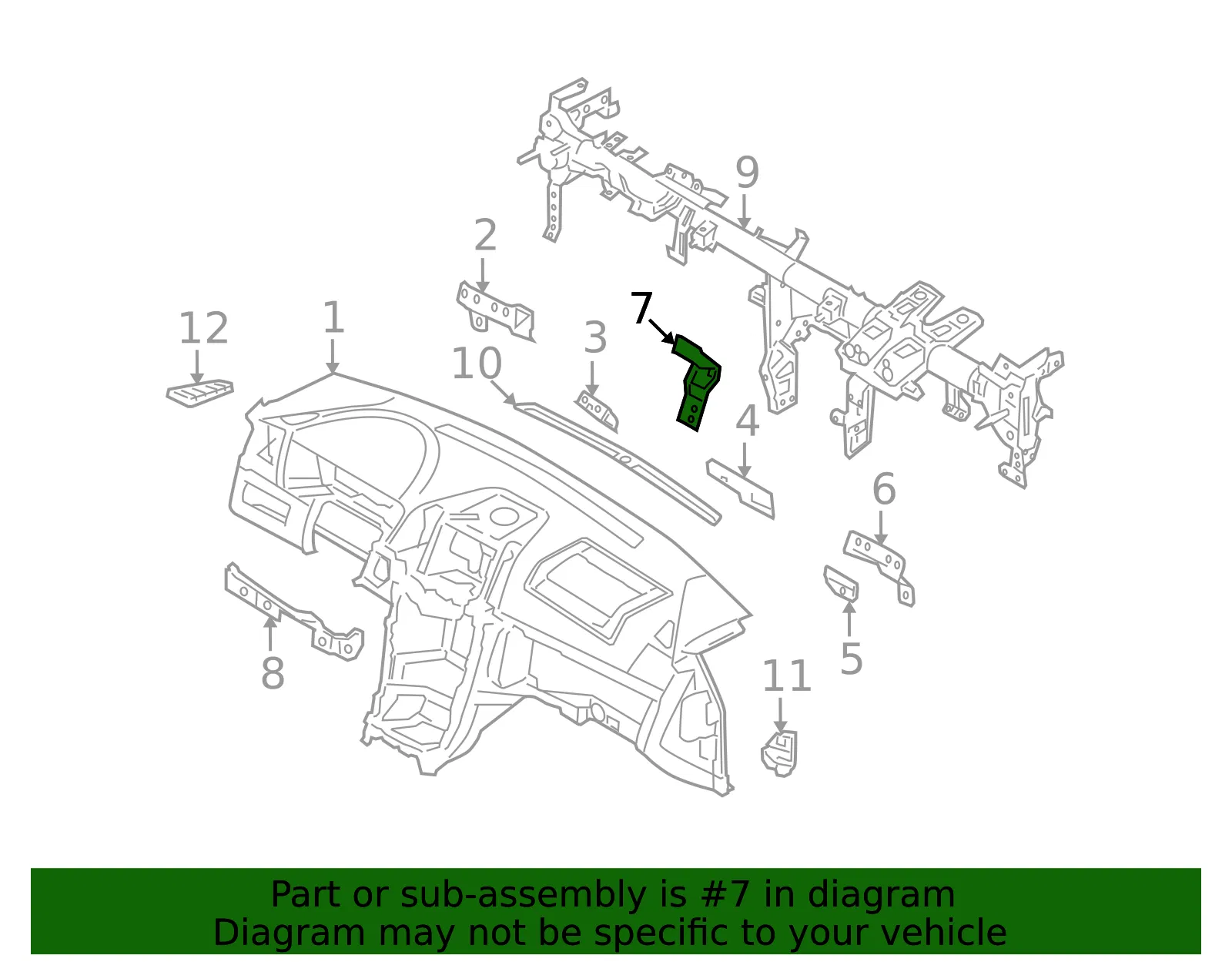 Knee Bolster Bracket - Kia (84450-3F110) - view 2