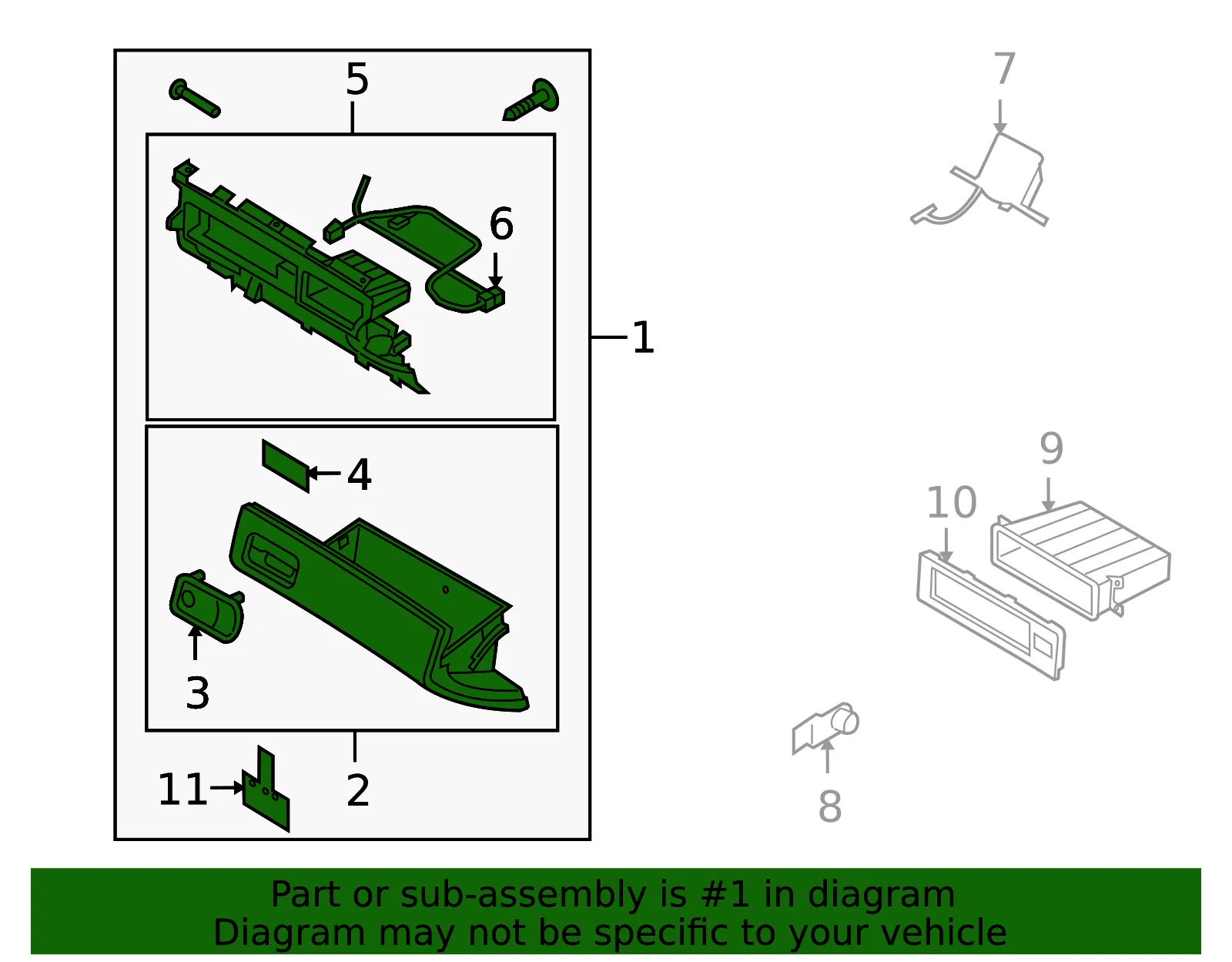 Glove Box Assembly - Kia (84501-3F201NF) - view 2