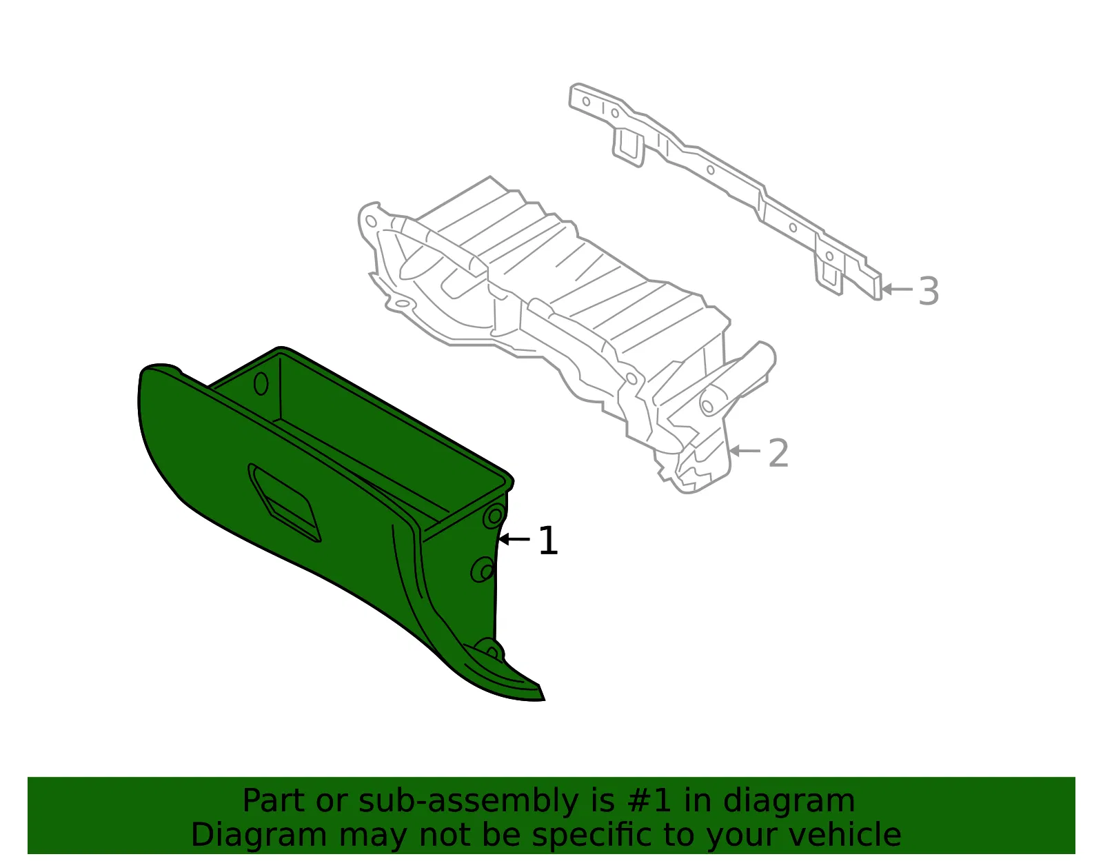 Glove Box Assembly - Kia (84510-1D300S8DS) - view 2