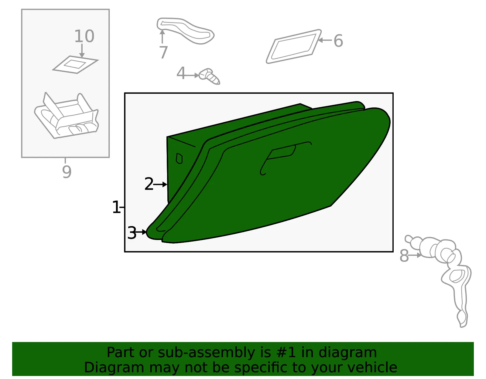 Glove Box Assembly - Kia (84510-38501BT) - view 2