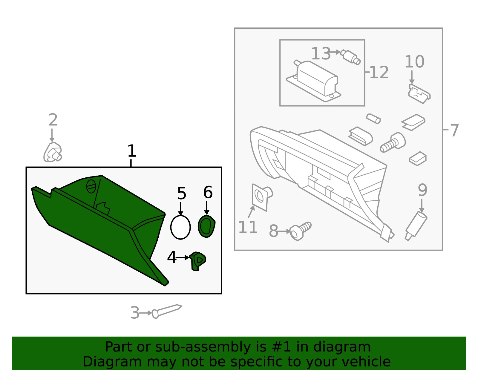 Glove Box - Kia (84510-4C000UP) - view 2