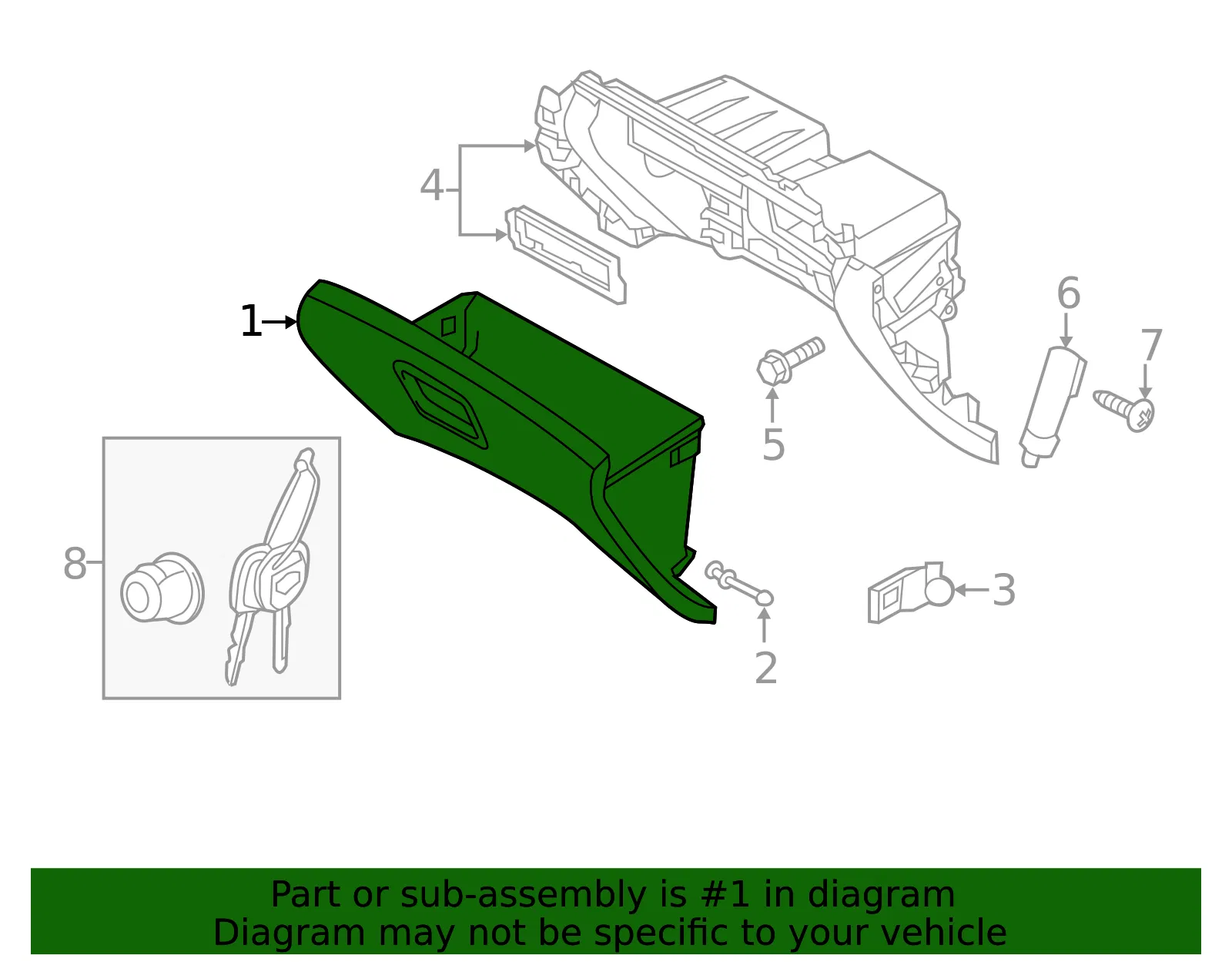 Glove Box - Kia (84510-4D500KS) - view 2
