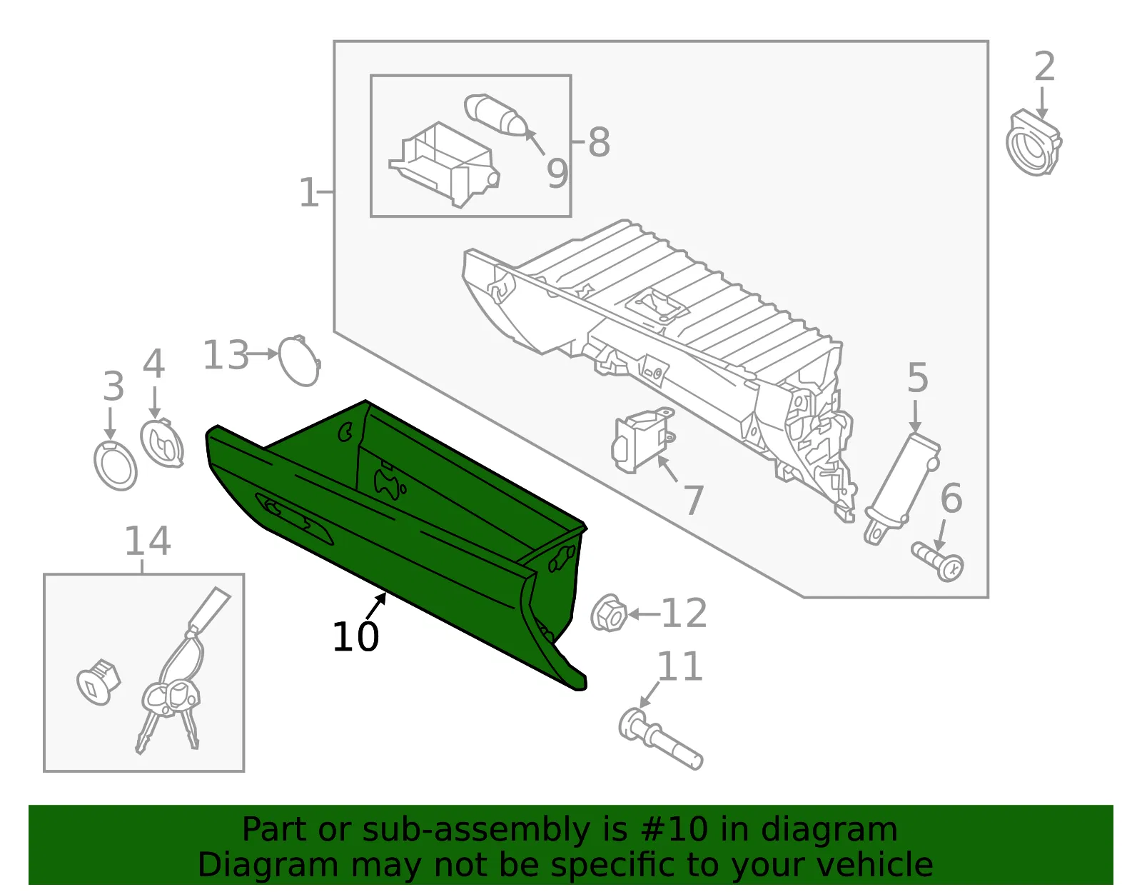 Glove Box - Kia (84510-A9100DAA) - view 2