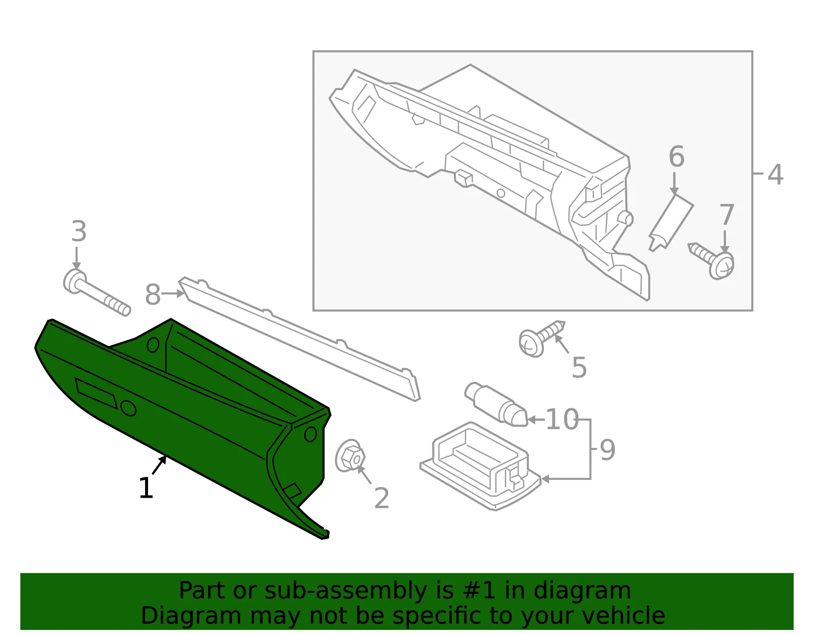 Glove Box - Kia (84510-D4000WK) - view 2