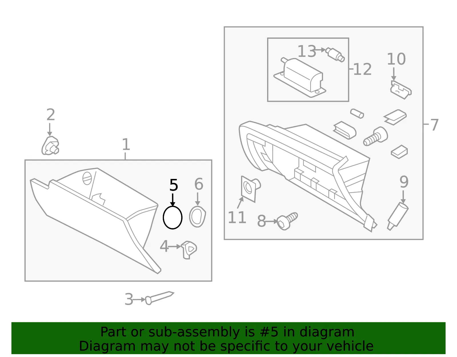 Glove Box Knob - Kia (84514-4C000UP) - view 2