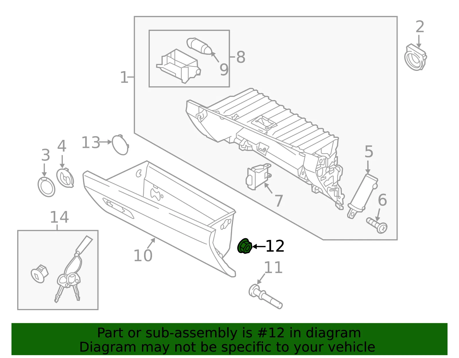 Glove Box Stopper - Kia (84517-2P000DAA) - view 2