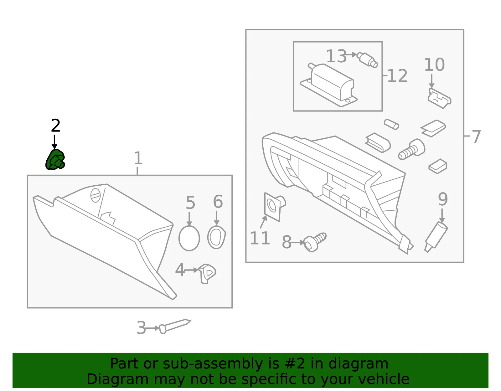 Glove Box Stopper - Kia (84517-2P000UP) - view 3