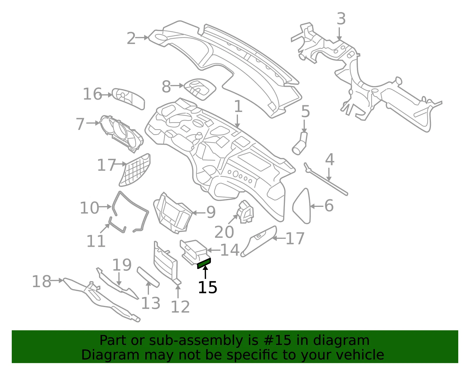 Instrument Panel Ashtray - Kia (84550-2G010T0) - view 2