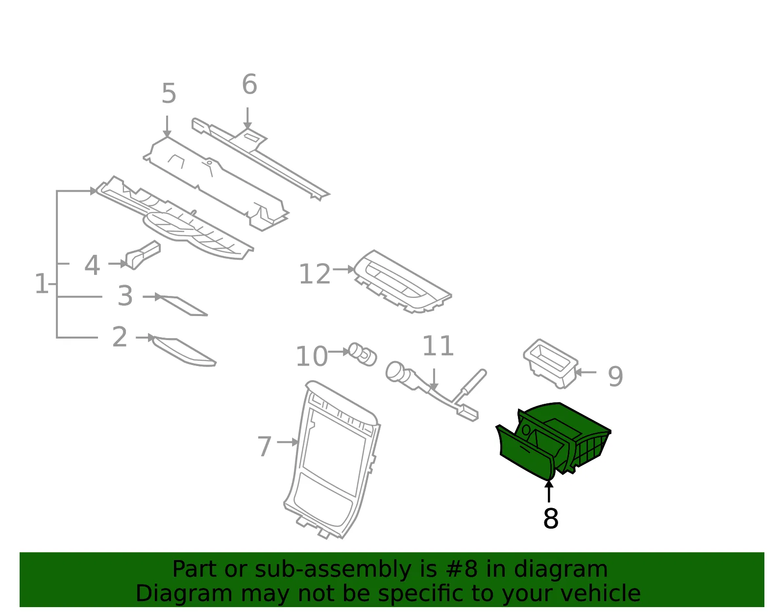 Ashtray Assembly - Kia (84550-3F000GC) - view 2