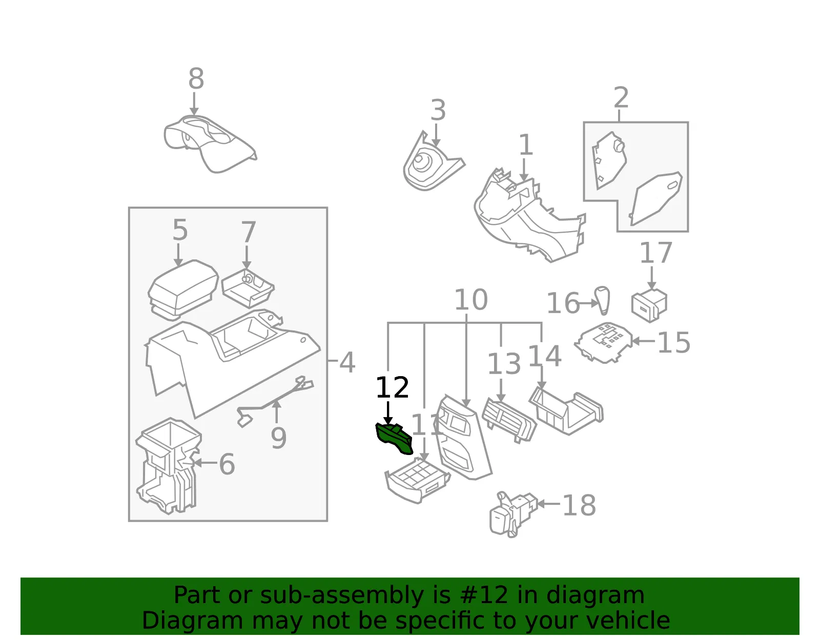 Ashtray Assembly - Kia (84551-1D000S8) - view 2