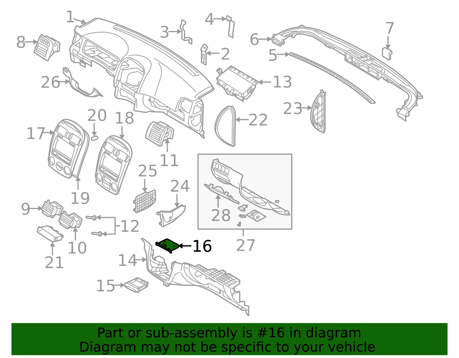 Ashtray Bracket - Kia (84575-2F000) - view 2