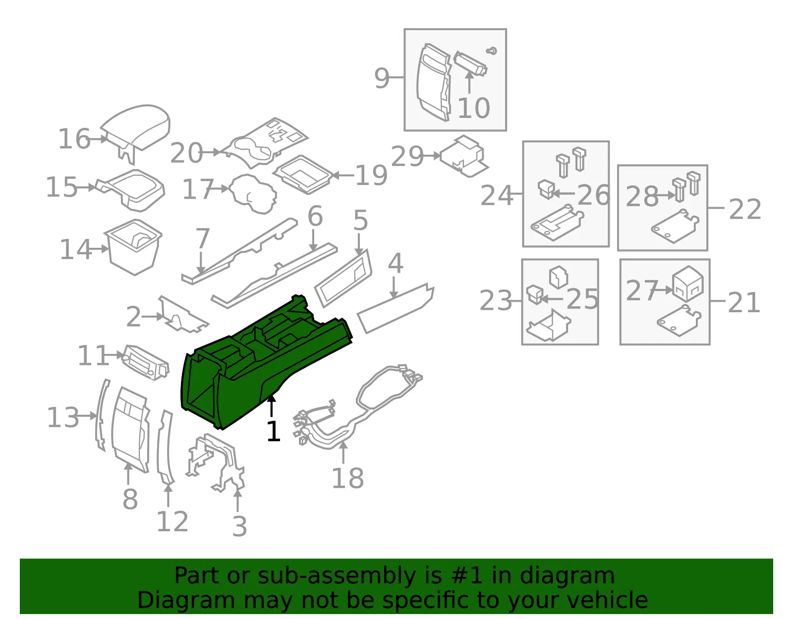 Console Base - Kia (84610-2J000WK) - view 2