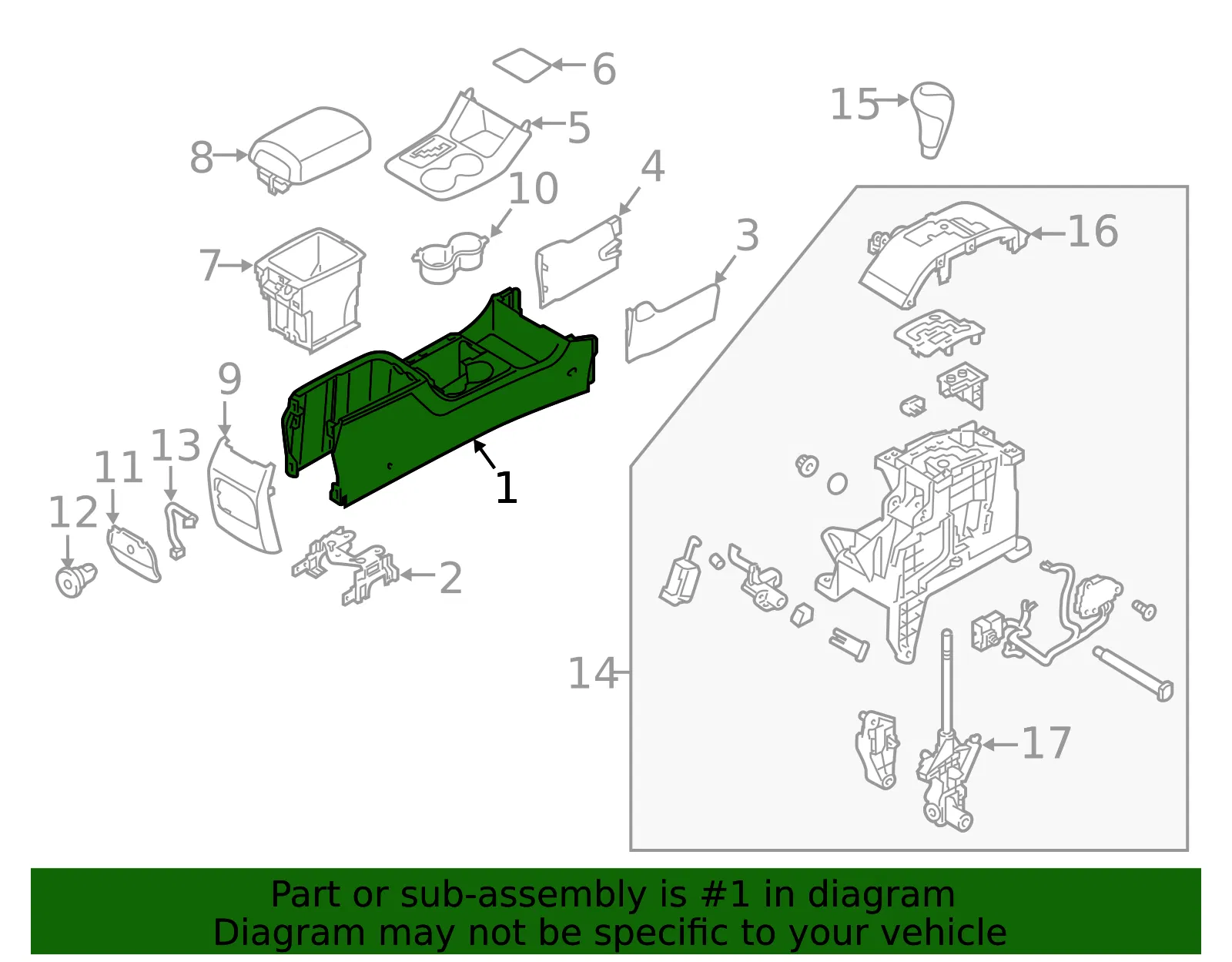 Console - Kia (84610-2P000VA) - view 2